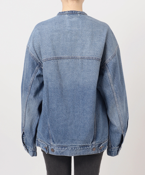 別注【LEVI'S】COLLARLESS XL TRUCKER：デニムジャケット（デニム