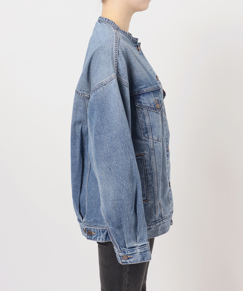 別注【LEVI'S】COLLARLESS XL TRUCKER：デニムジャケット（デニム