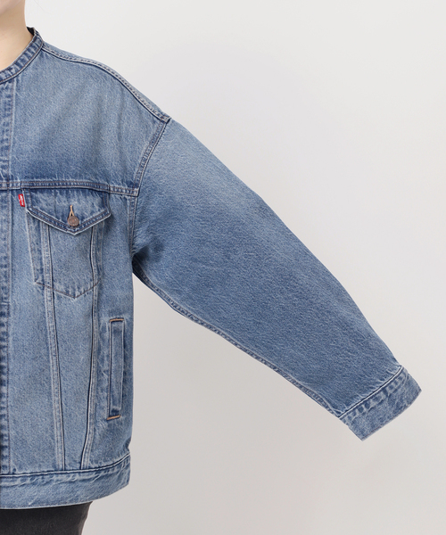 別注【LEVI'S】COLLARLESS XL TRUCKER：デニムジャケット（デニム