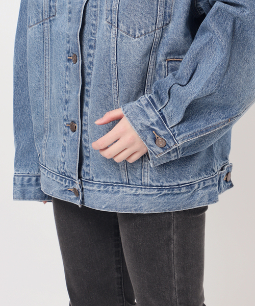 別注【LEVI'S】COLLARLESS XL TRUCKER：デニムジャケット（デニム