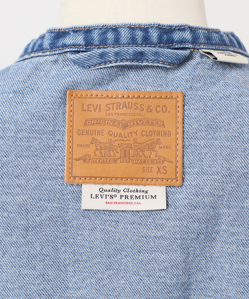 別注【LEVI'S】COLLARLESS XL TRUCKER：デニムジャケット（デニム