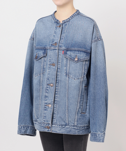 別注【LEVI'S】COLLARLESS XL TRUCKER：デニムジャケット（デニム