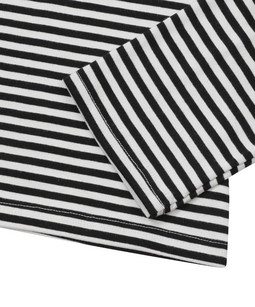 MUCENT（ムセント）の「MUCENT／ＵネックボーダーロングスリーブT（Tシャツ/カットソー・レディース・ベージュ/チャコール/ホワイト・FREE）」の6枚目の写真