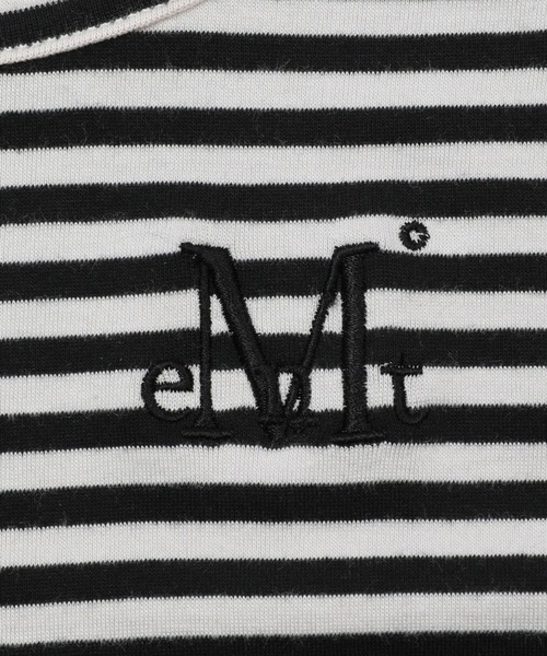 MUCENT（ムセント）の「MUCENT／ＵネックボーダーロングスリーブT（Tシャツ/カットソー・レディース・ベージュ/チャコール/ホワイト・FREE）」の7枚目の写真