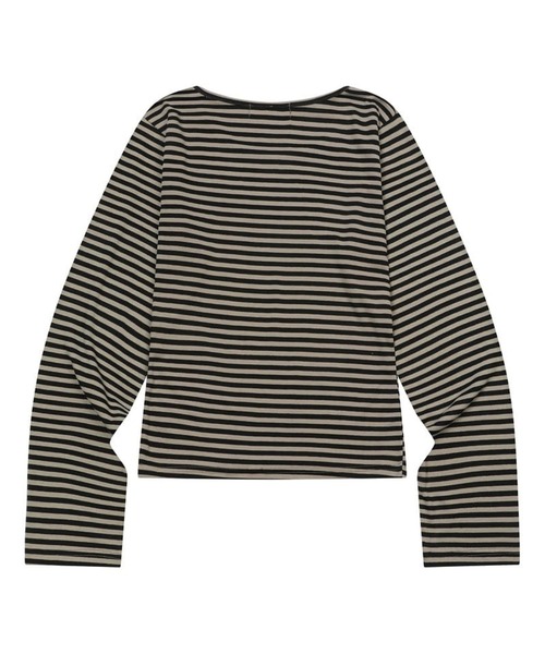 MUCENT（ムセント）の「MUCENT／ＵネックボーダーロングスリーブT（Tシャツ/カットソー・レディース・ベージュ/チャコール/ホワイト・FREE）」の13枚目の写真