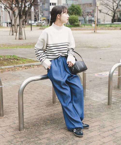 ITEMS URBANRESEARCH（アイテムズ アーバンリサーチ）の「ハイネックステッチニット（ニット/セーター・レディース・グリーン系その他/ホワイト系その他/グレー・FREE）」の8枚目の写真