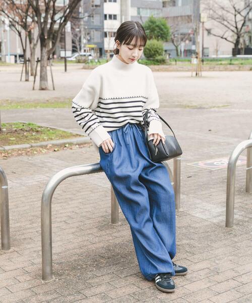 ITEMS URBANRESEARCH（アイテムズ アーバンリサーチ）の「ハイネックステッチニット（ニット/セーター・レディース・グリーン系その他/ホワイト系その他/グレー・FREE）」の9枚目の写真