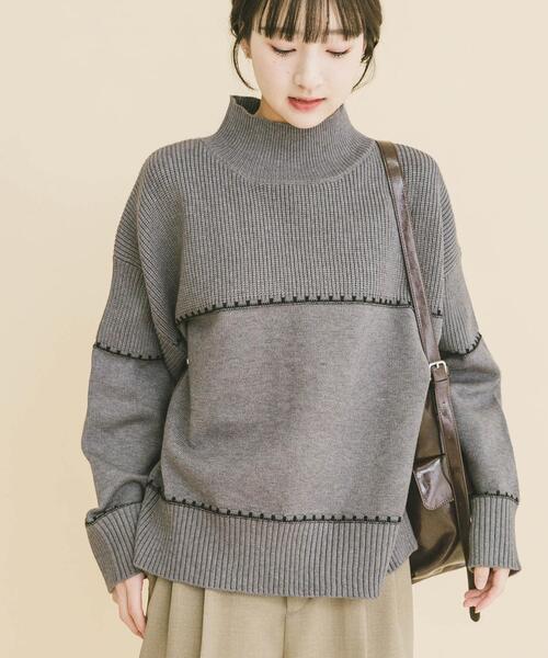 ITEMS URBANRESEARCH（アイテムズ アーバンリサーチ）の「ハイネックステッチニット（ニット/セーター・レディース・グリーン系その他/ホワイト系その他/グレー・FREE）」の13枚目の写真