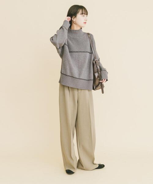 ITEMS URBANRESEARCH（アイテムズ アーバンリサーチ）の「ハイネックステッチニット（ニット/セーター・レディース・グリーン系その他/ホワイト系その他/グレー・FREE）」の15枚目の写真