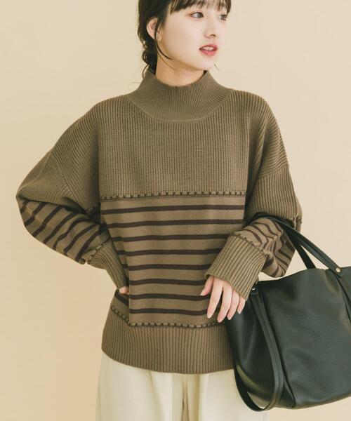 ITEMS URBANRESEARCH（アイテムズ アーバンリサーチ）の「ハイネックステッチニット（ニット/セーター・レディース・グリーン系その他/ホワイト系その他/グレー・FREE）」の22枚目の写真