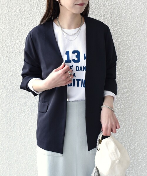 SHIPS Colors:〈手洗い可能〉2WAY ストレッチ Vカラー ジャケット