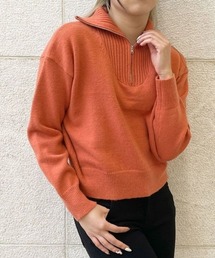 ハーフジップ」に該当するニット/セーター（オレンジ/橙色系