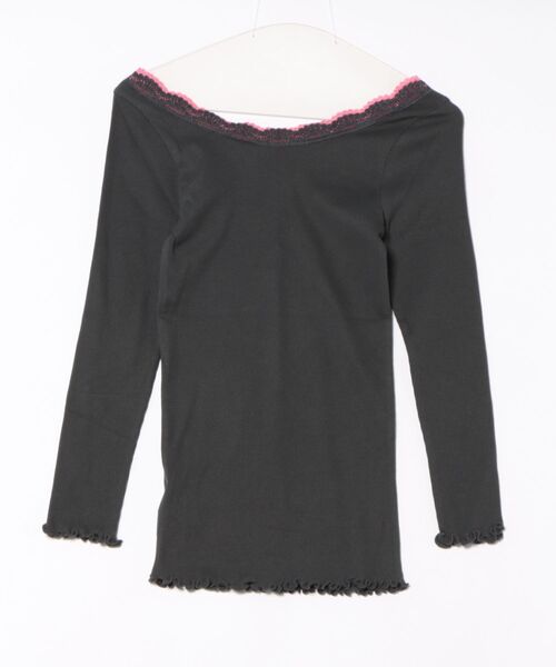 Q（キュー）の「バイカラーテレコロンT（Tシャツ/カットソー・レディース・チャコールグレー/ライトグレー・MEDIUM）」の5枚目の写真