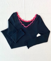 Q | バイカラーテレコロンT(Tシャツ/カットソー)