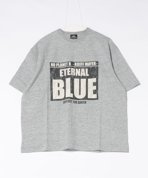 KRIFF MAYER（クリフメイヤー）の「やわらかヘビー天竺T(BLUE)（Tシャツ/カットソー・メンズ・グレー/ナチュラル/チャコール・X-LARGE/LARGE/MEDIUM）」の2枚目の写真