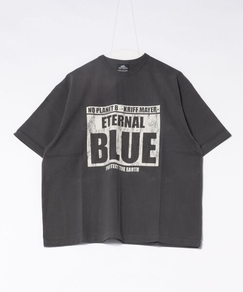KRIFF MAYER（クリフメイヤー）の「やわらかヘビー天竺T(BLUE)（Tシャツ/カットソー・メンズ・グレー/ナチュラル/チャコール・X-LARGE/LARGE/MEDIUM）」の3枚目の写真