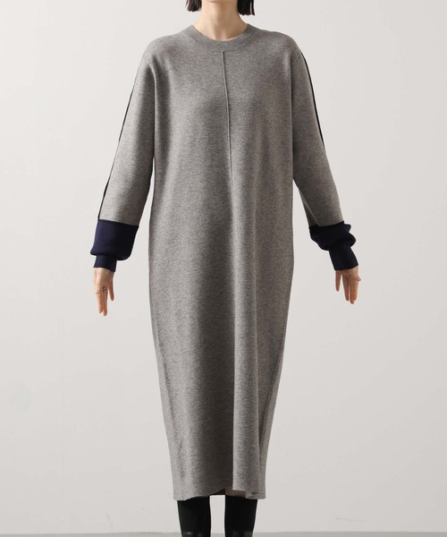 セール】ライン配色ミラノリブワンピース（ワンピース）｜Gready