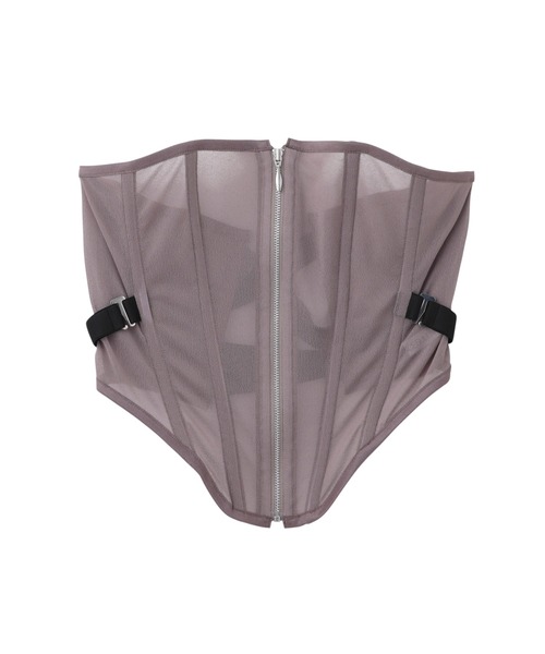 JOHN LAWRENCE SULLIVAN(ジョンローレンスサリバン)の「SEE-THROUGH CORSET(Tシャツ/カットソー・レディース・ブラック/ベージュ/ブラウン・ONE SIZE)」の1枚目の写真