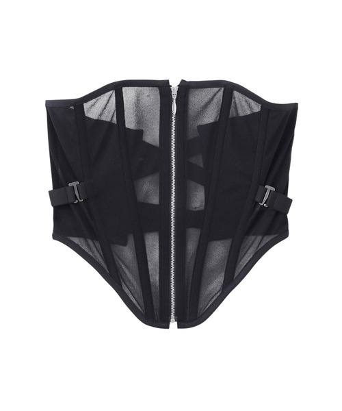 JOHN LAWRENCE SULLIVAN(ジョンローレンスサリバン)の「SEE-THROUGH CORSET(Tシャツ/カットソー・レディース・ブラック/ベージュ/ブラウン・ONE SIZE)」の2枚目の写真