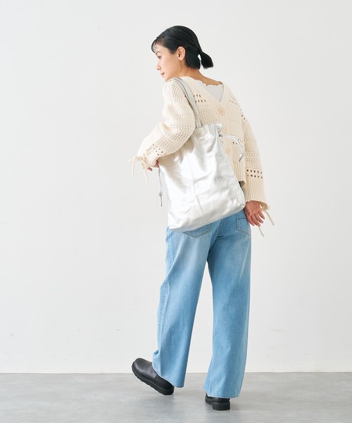 collex（コレックス）の「ロングハンドルキンチャクトートバッグ（トートバッグ・レディース・シルバー/ブラック・フリー）」の6枚目の写真