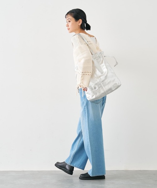 collex（コレックス）の「ロングハンドルキンチャクトートバッグ（トートバッグ・レディース・シルバー/ブラック・フリー）」の7枚目の写真