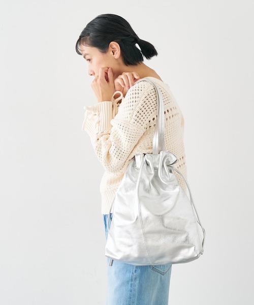 collex（コレックス）の「ロングハンドルキンチャクトートバッグ（トートバッグ・レディース・シルバー/ブラック・フリー）」の9枚目の写真