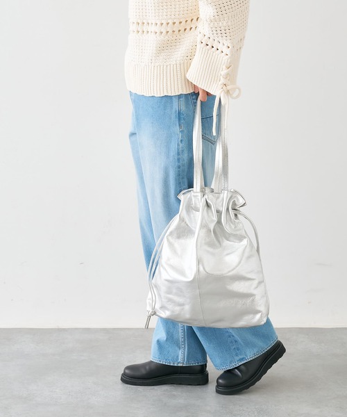 collex（コレックス）の「ロングハンドルキンチャクトートバッグ（トートバッグ・レディース・シルバー/ブラック・フリー）」の11枚目の写真