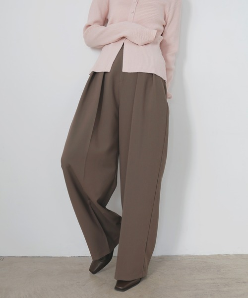LIAN（リアン）の「ツータックワイドパンツ（スラックス・レディース・チャコールグレー/ブラック/グレイッシュベージュ/モカ・MEDIUM/MT）」の13枚目の写真