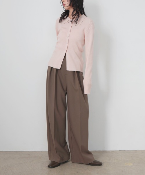 LIAN（リアン）の「ツータックワイドパンツ（スラックス・レディース・チャコールグレー/ブラック/グレイッシュベージュ/モカ・MEDIUM/MT）」の15枚目の写真