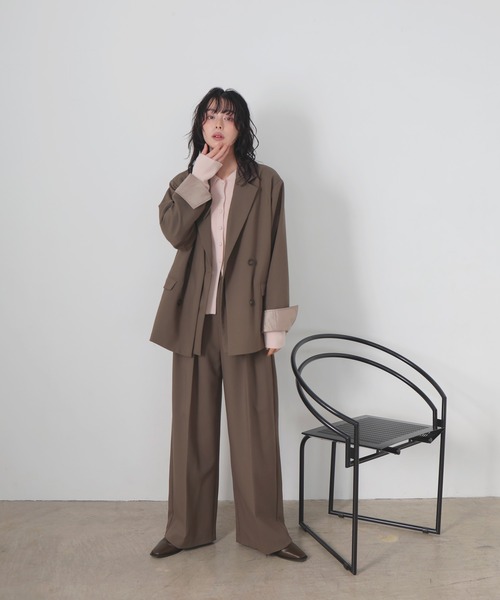 LIAN（リアン）の「ツータックワイドパンツ（スラックス・レディース・チャコールグレー/ブラック/グレイッシュベージュ/モカ・MEDIUM/MT）」の17枚目の写真