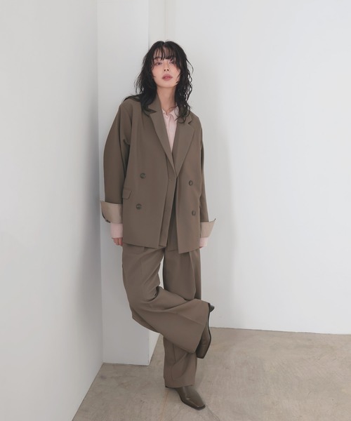 LIAN（リアン）の「ツータックワイドパンツ（スラックス・レディース・チャコールグレー/ブラック/グレイッシュベージュ/モカ・MEDIUM/MT）」の18枚目の写真