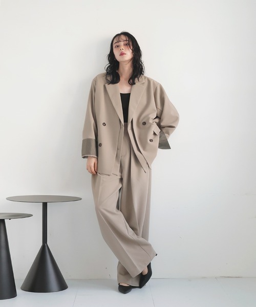 LIAN（リアン）の「ツータックワイドパンツ（スラックス・レディース・チャコールグレー/ブラック/グレイッシュベージュ/モカ・MEDIUM/MT）」の7枚目の写真