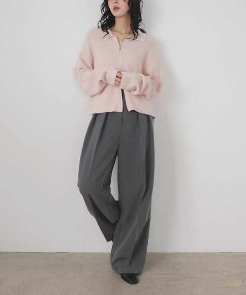 LIAN（リアン）の「ツータックワイドパンツ（スラックス・レディース・チャコールグレー/ブラック/グレイッシュベージュ/モカ・MEDIUM/MT）」の19枚目の写真