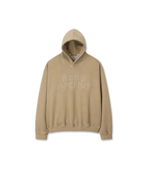 9999ARCHIVE(9999アーカイブ)の「Grunge Bone Logo Hoodie(パーカー・レディース・ブラウン・1/3/2)」の2枚目の写真