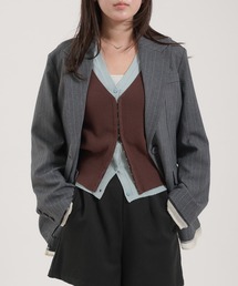Perushu（ペルーシュ）の「Sheer Layered Jacket／シアー レイヤード ジャケット（テーラードジャケット）」