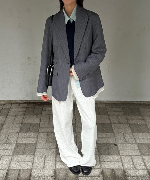 Perushu(ペルーシュ)の「Sheer Layered Jacket/シアー レイヤード ジャケット(テーラードジャケット・レディース・ブラック/チャコールグレー/ブラウン・SMALL/MEDIUM)」の11枚目の写真