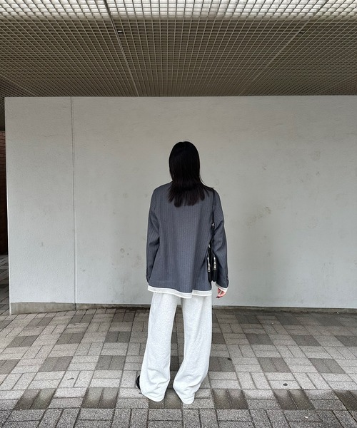 Perushu(ペルーシュ)の「Sheer Layered Jacket/シアー レイヤード ジャケット(テーラードジャケット・レディース・ブラック/チャコールグレー/ブラウン・SMALL/MEDIUM)」の13枚目の写真