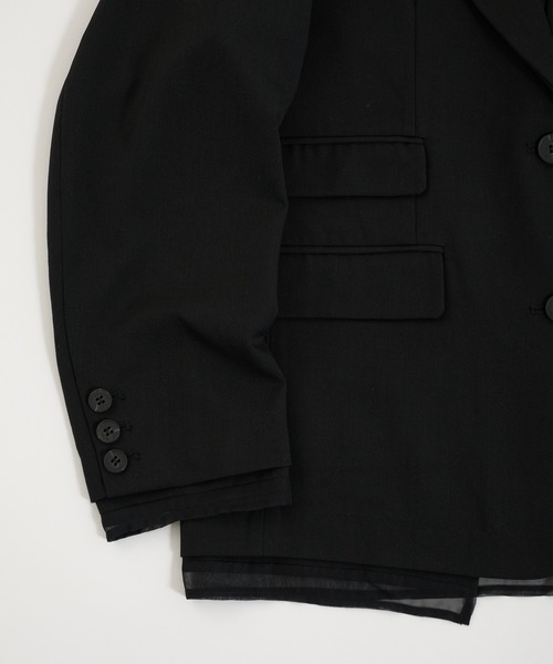 Perushu(ペルーシュ)の「Sheer Layered Jacket/シアー レイヤード ジャケット(テーラードジャケット・レディース・ブラック/チャコールグレー/ブラウン・SMALL/MEDIUM)」の7枚目の写真