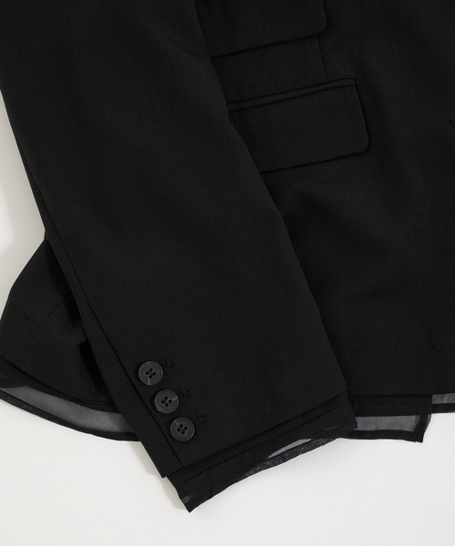 Perushu(ペルーシュ)の「Sheer Layered Jacket/シアー レイヤード ジャケット(テーラードジャケット・レディース・ブラック/チャコールグレー/ブラウン・SMALL/MEDIUM)」の9枚目の写真
