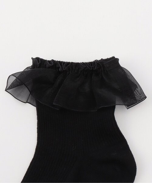 petit main（プティマイン）の「フリルソックス（ソックス/靴下・キッズ・ブラック/オフホワイト・L/M/S）」の3枚目の写真