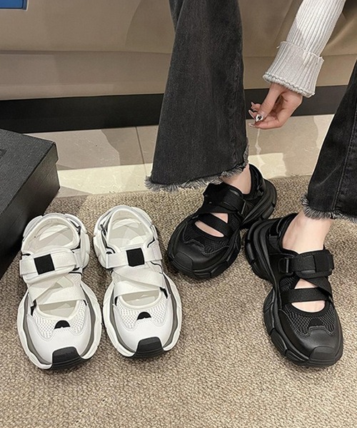 c.u.l（シーユーエル）の「軽量 クロスコード メリージェーン バレエ スニーカー サンダル culs181（サンダル・レディース・ホワイト/ブラック・39/38/37/36）」の22枚目の写真