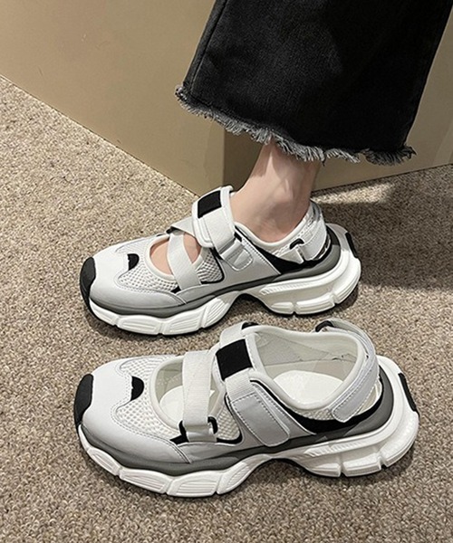 c.u.l（シーユーエル）の「軽量 クロスコード メリージェーン バレエ スニーカー サンダル culs181（サンダル・レディース・ホワイト/ブラック・39/38/37/36）」の6枚目の写真