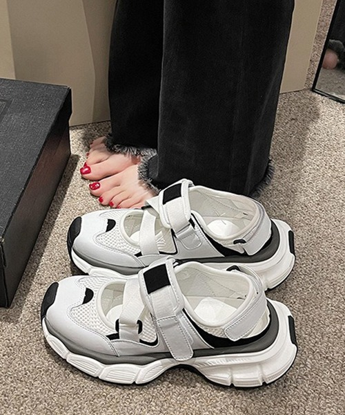 c.u.l（シーユーエル）の「軽量 クロスコード メリージェーン バレエ スニーカー サンダル culs181（サンダル・レディース・ホワイト/ブラック・39/38/37/36）」の8枚目の写真