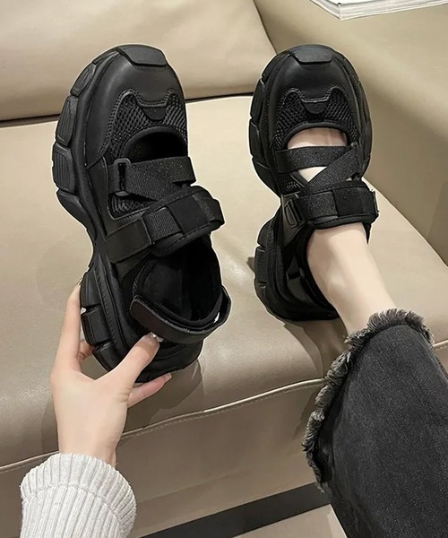 c.u.l（シーユーエル）の「軽量 クロスコード メリージェーン バレエ スニーカー サンダル culs181（サンダル・レディース・ホワイト/ブラック・39/38/37/36）」の12枚目の写真