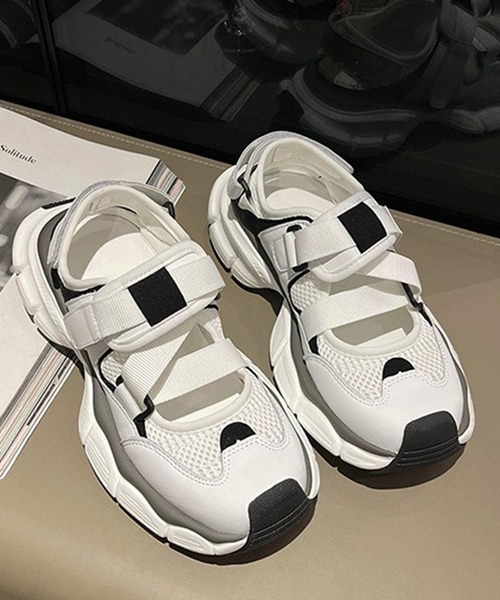 c.u.l（シーユーエル）の「軽量 クロスコード メリージェーン バレエ スニーカー サンダル culs181（サンダル・レディース・ホワイト/ブラック・39/38/37/36）」の19枚目の写真