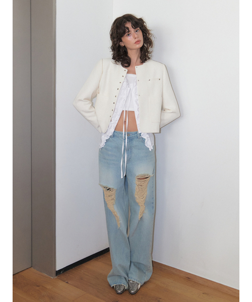 ETMON(エトモン)の「Round Snap Jacket, White(その他アウター・レディース・その他・S/M)」の3枚目の写真