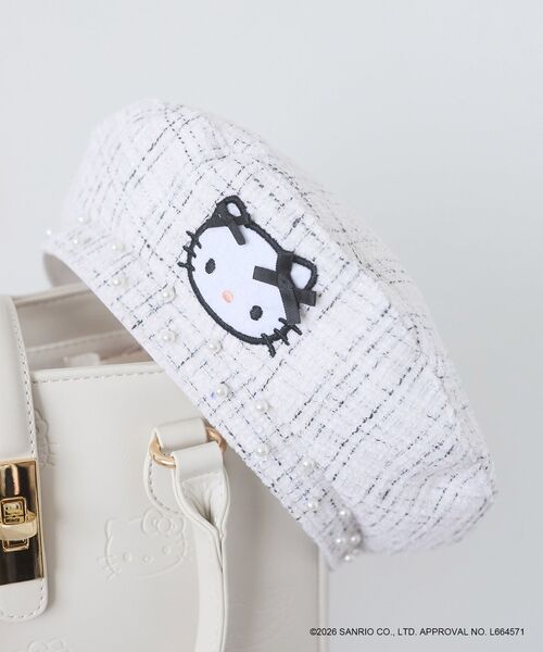 MAJESTIC LEGON（マジェスティックレゴン）の「ハローキティ  ツイードベレー帽（ハンチング/ベレー帽・レディース・ブラック系その他/ホワイト系その他2・FREE）」の7枚目の写真