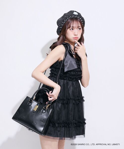 MAJESTIC LEGON（マジェスティックレゴン）の「ハローキティ  ツイードベレー帽（ハンチング/ベレー帽・レディース・ブラック系その他/ホワイト系その他2・FREE）」の8枚目の写真