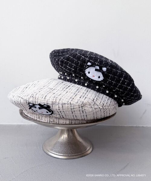 MAJESTIC LEGON（マジェスティックレゴン）の「ハローキティ  ツイードベレー帽（ハンチング/ベレー帽・レディース・ブラック系その他/ホワイト系その他2・FREE）」の11枚目の写真