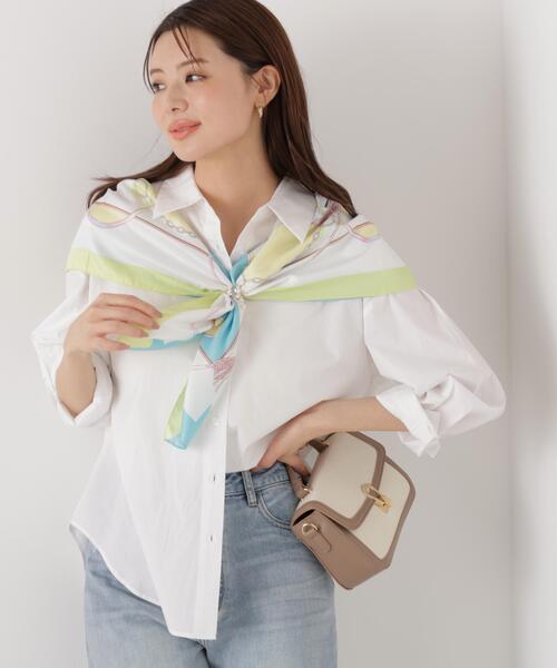 a/mie（アミー）の「＜ウォッシャブル＞＜ａ＞オーバーシャツ / 1216119200（シャツ/ブラウス・レディース・ピンク/ホワイト/ブルー・MEDIUM/SMALL）」の6枚目の写真